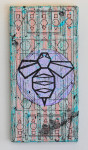 Fortune Bee, acrylic and adhesive on canvas, 25x12cm, 2021 (x)