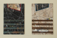 P17 [from AGAINST series], oil and acrylic on canvas on board, diptych (2x) 30x20cm, 2019