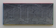 P38 [z cyklu PROTI], akryl na plátně, 42x18cm, 2020